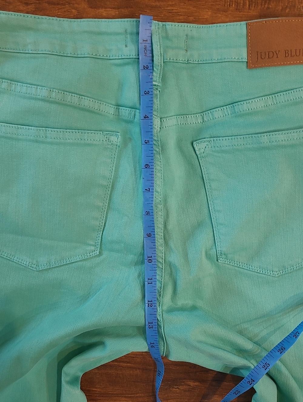 Judy Blue Bright Teal Slim Fit  Jeans  Stretchy Size 13/31 - Picture 10 of 12